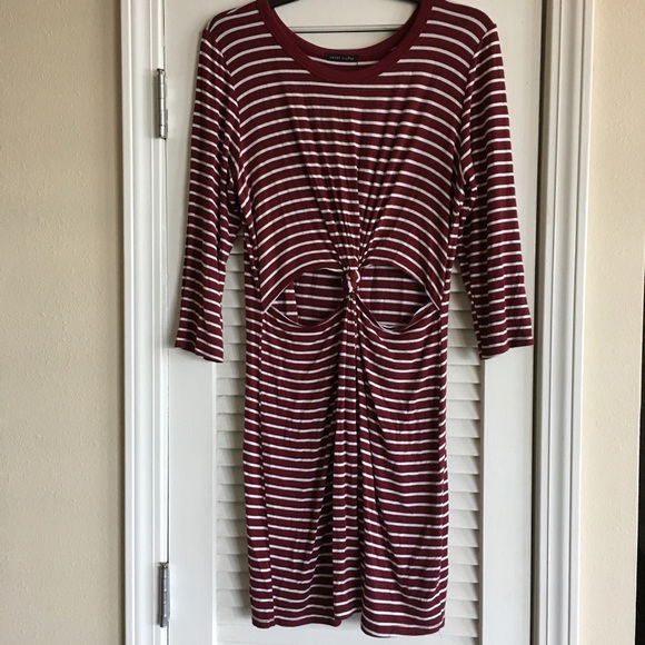 Sweet Claire Striped Knot At The Waist Dress-L - Picture 1 of 6